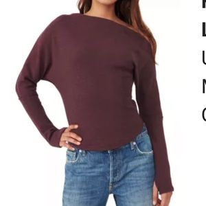 Free People Fuji thermal knit long sleeve top. Size medium
